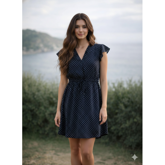 Robe Courte à Pois – Taille L (Seconde main)